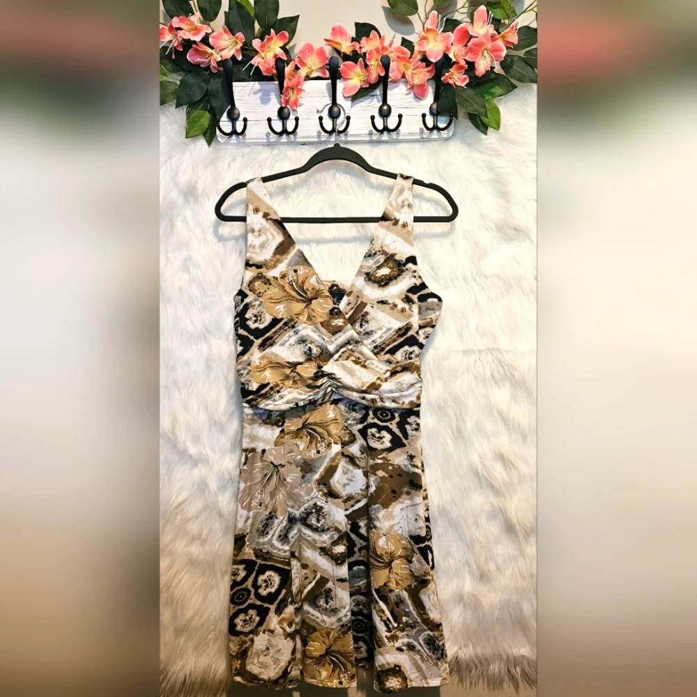 Click Collection Desert Hibiscus Tank Dress